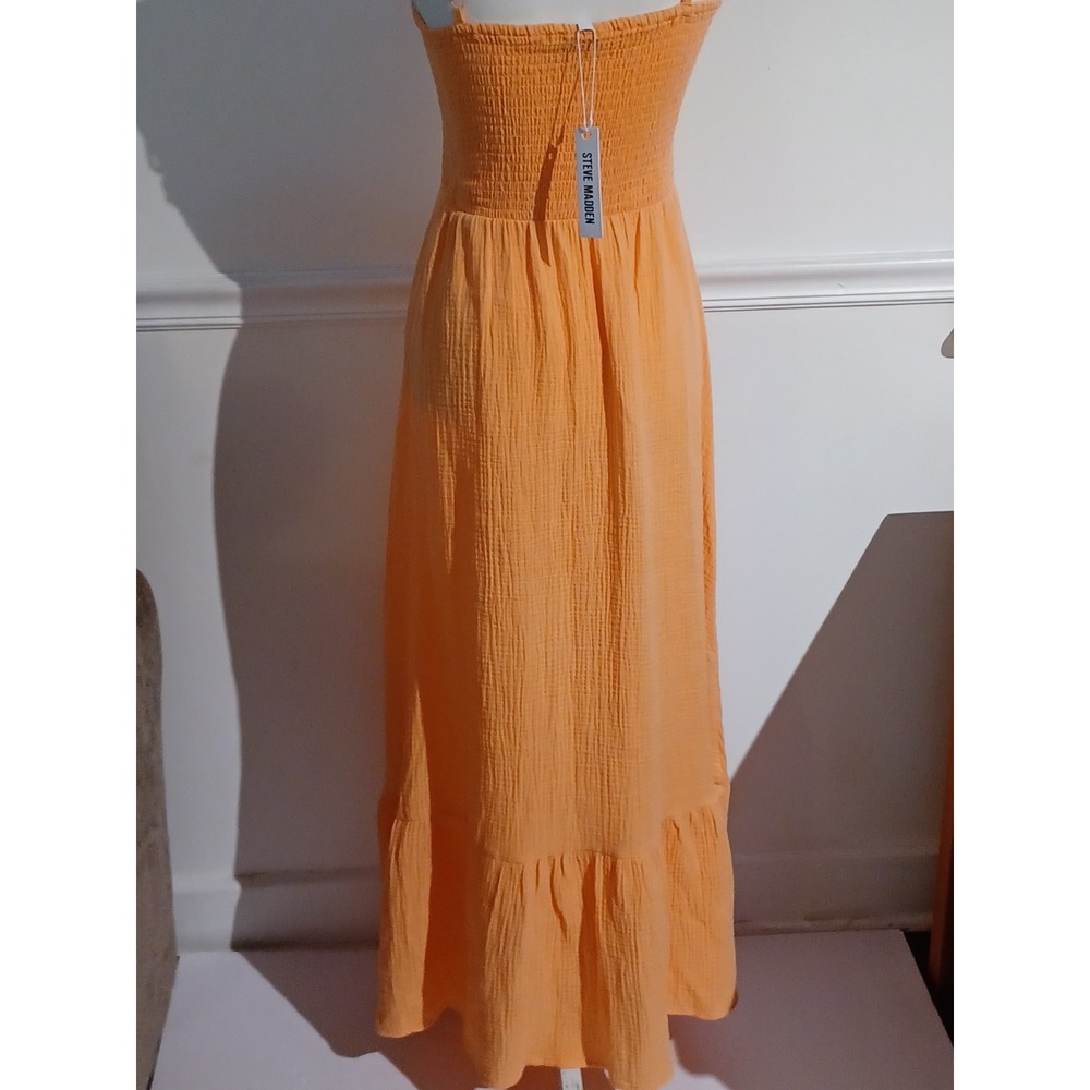 Steve Madden Madison Maxi Womens Dress Sz Med Salmon Color 100% Cotton - Picture 3 of 7